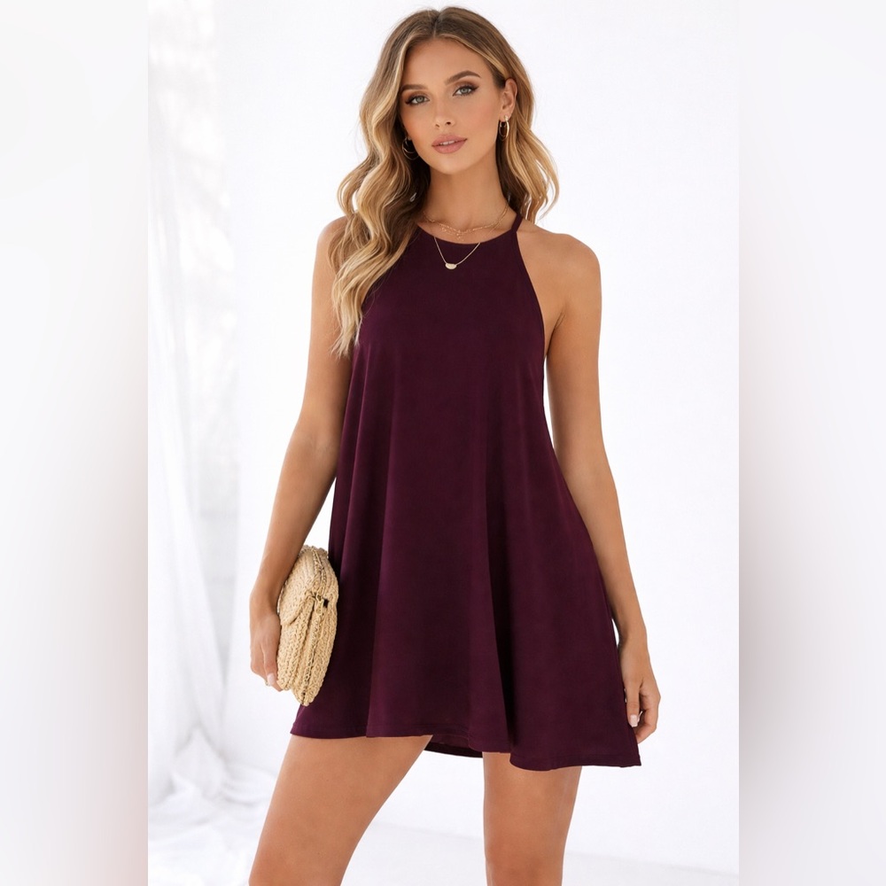 Assali Maroon Swing Dress Sz. S